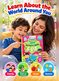 Mother and son learning with We Happy 2nd EVS Activity Book - family, plants, animals, food, seasons