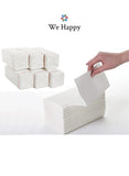 We Happy Premium Interfold Tissue Paper Hand Towel 150 Sheets x 20 Packs - 3000 Pieces Ideal for Kitchen Bathroom Table and Napkin Use with Hand Sanitizer 50ml