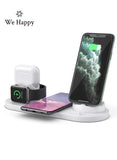 6 in 1 Wireless Charging Stand, Multi-Function Portable Fast Charger Station Pad for Smartphone, Apple Watch and AirPods