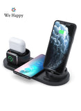 6 in 1 Wireless Charging Stand, Multi-Function Portable Fast Charger Station Pad for Smartphone, Apple Watch and AirPods