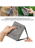 We Happy Passport Holder Travel Wallet – Stylish Passport Cover for Men & Women, PU Leather, SIM Card Slots, Slim Travel Organizer Pouch for Documents & Cards
