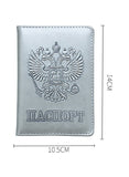 We Happy Passport and Card Holder Combo – Slim Leather Passport Wallet with Card Slots, Travel Organizer with Russia & USA Design
