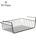 We Happy Under Shelf Storage Basket Rack 44 cm Wire Rack Slides Under Shelves For Kitchen Wardrobe Freezer Pantry Laundry Room and Under The Table Easy to Install Black