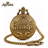 Asmara Grandpa Design Quartz Pocket Watch with 30 cm FOB Chain