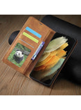 We Happy Leather Phone Cover for Samsung Galaxy Magnetic Wallet Flip Book with Card Slots