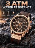 CURREN Men’s Chronograph Quartz Watch – Brown Leather, Date & 3ATM Water Resistance