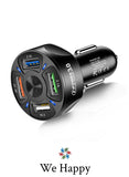 We Happy 4 Ports USB Car Charger For Fast Charging Travel Tool