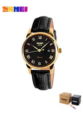 SKMEI 9058 Business Casual Quartz Leather Band Wrist Watch