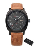 CURREN Mens Quartz Analog Wrist Watch 8139 Waterproof Leather Strap Chronograph Sports Casual Business Gift Watch