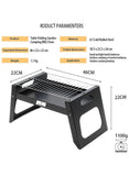 We Happy Portable BBQ Grill, Foldable Table Steel Barbecue Rack for Backpacking, Picnics and Outdoor Camping, Black