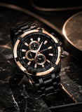 Curren 8023 Black Steel Chronograph Men’s Luxury Sports Watch Premium Tachymeter Dial and Multifunction Timepiece