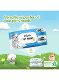 Caych Pet Wipes for Dogs Cats 80 Pcs – Antibacterial Biodegradable Hypoallergenic Grooming Wipes – Deodorizing, Eco-Friendly, Safe for Puppies, Kittens and Senior Pets – Daily Cleaning and Skin Care