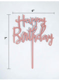 Happy Birthday Cake Topper Mirrored Acrylic Cupcake Topper Perfect for Decorations and Party Supplies