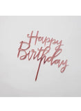 Happy Birthday Cake Topper Mirrored Acrylic Cupcake Topper Perfect for Decorations and Party Supplies