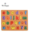 27 Pieces Wooden Alphabet abc Board Toy for Toddlers, Learning Puzzle, Early Education Activity – Small Letters