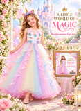 Asmara Girls Unicorn Princess Birthday Party Costume – Floral Maxi Dress