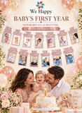 We Happy Baby First Year Photo Banner – Newborn to 12 Months Birthday Photo Frame Decoration