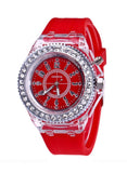 Geneva LED Jelly Silicone Luminous Diamond Fashion Trend Men or Women Watch