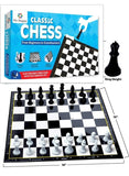 We Happy Classic Chess Board Game for Kids, Amazing Strategy Building Toy, Durable Black & White Foldable Set, 32 Pieces, 35 By 35 CM