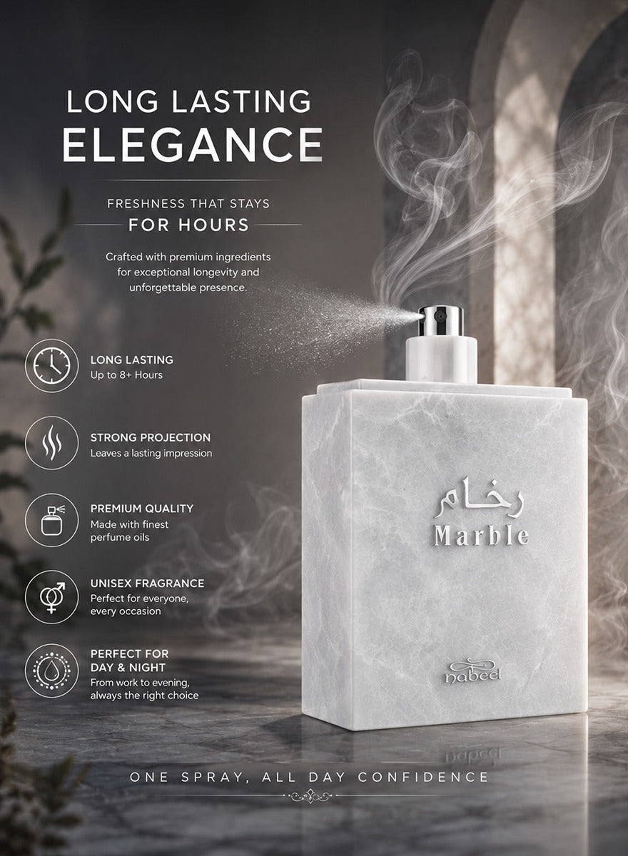 Long lasting elegance of Nabeel Marble EDP 80ML perfume spray