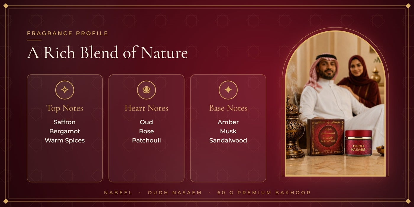 Nasaem Oudh Premium Bakhoor Incense 60 GM Long-Lasting Arabic Oud Fragrance for Home - photo 15