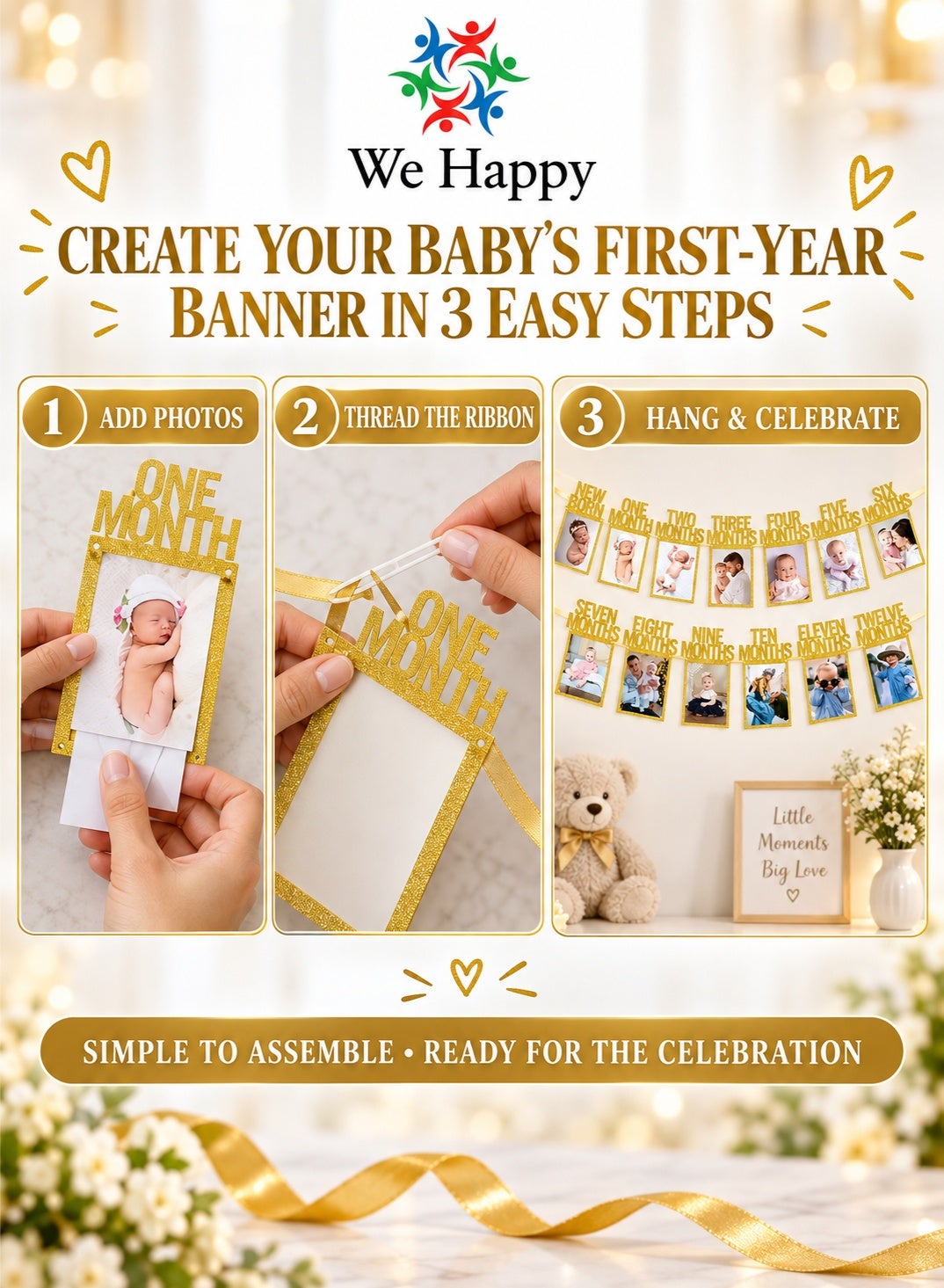 Golden newborn to 12 months baby photo banner - photo 5