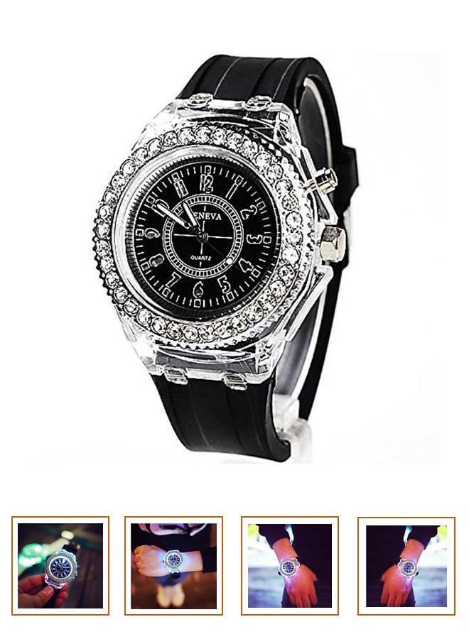 Geneva Super LED Colour Changing Quartz Wrist Watch