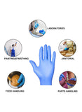 Nitrile Disposable Latex and Vinyl Free Blue Gloves 100 Pcs