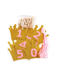 We Happy Baby Birthday Party Digital Crown Glitter Shower Photo Frame Banner