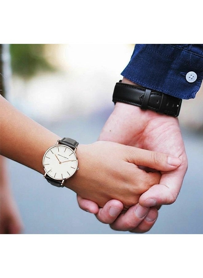 Hannah Martin classic leather strap couple watch set - photo 5