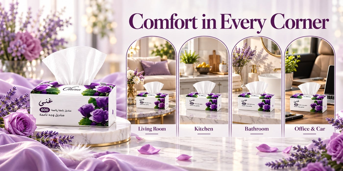 Ghena tissues for living room, kitchen, bathroom, office and car