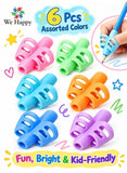 We Happy 6 Pcs Silicone Pencil Grips for Kids – Writing Practice & Hand Posture Training
