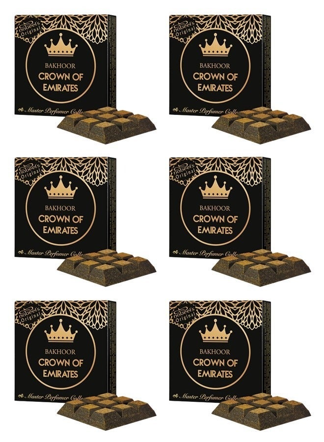 Nabeel 6Pcs Bakhoor Crown of Emirates Incense 40GM