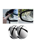 We Happy 2 Pcs Car Suction Cup Auxiliary Rearview Mirror 360 Degree Rotating Wide-angle Round Frame Mirror