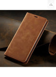 We Happy Leather Phone Cover for Samsung Galaxy Magnetic Wallet Flip Book with Card Slots
