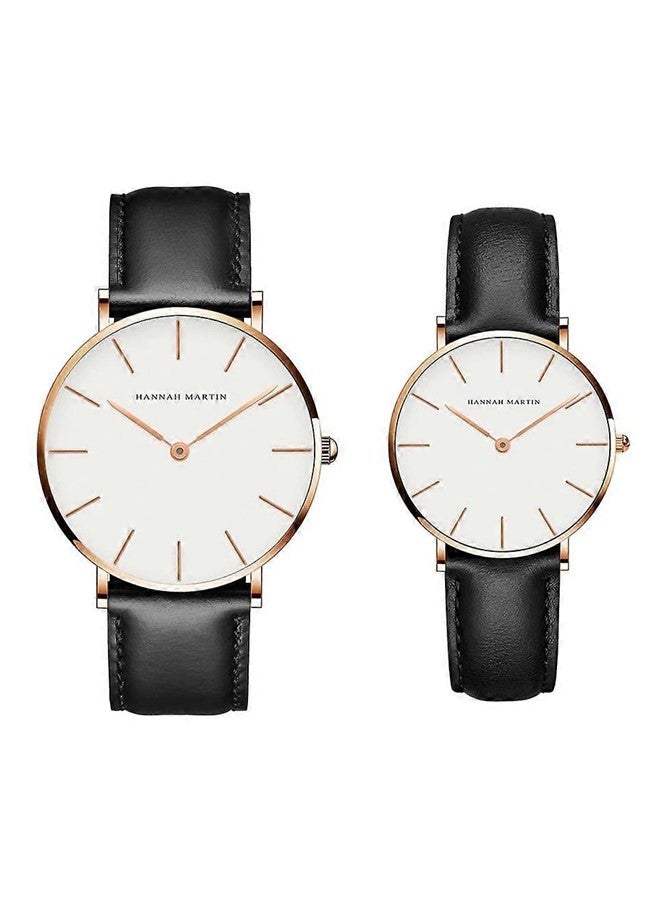 Hannah Martin classic leather strap couple watch set - photo 1