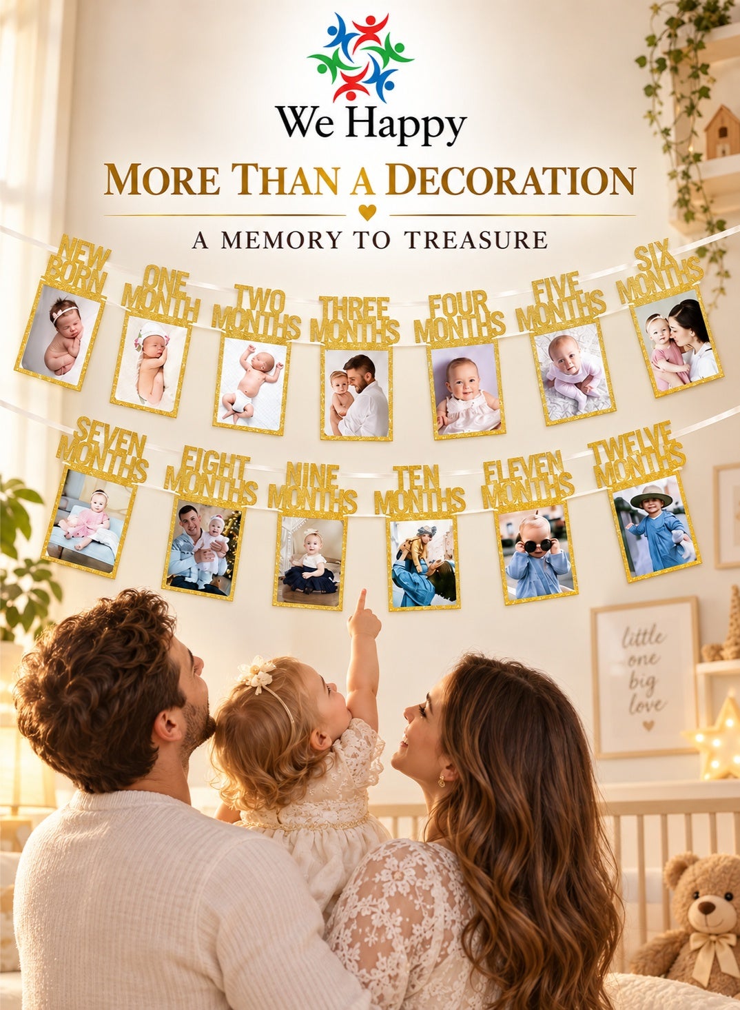 Golden newborn to 12 months baby photo banner - photo 2