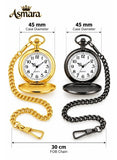 Asmara gold and black pocket watches open dial