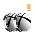 We Happy 2 Pcs Car Suction Cup Auxiliary Rearview Mirror 360 Degree Rotating Wide-angle Round Frame Mirror