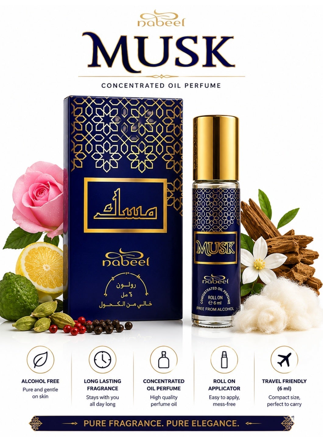 Nabeel Musk Alcohol-Free Roll-On Perfume Oil 6ml - 2 Pack - photo 5