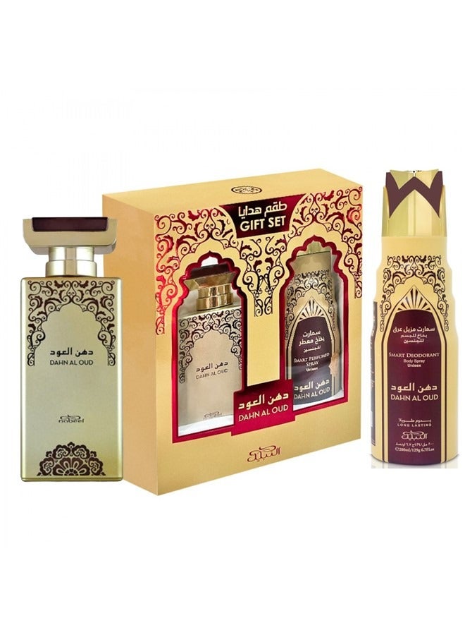 Nabeel Dahn Al Oud Gift Set 100 ML Spray Perfume and 200 ML Deo