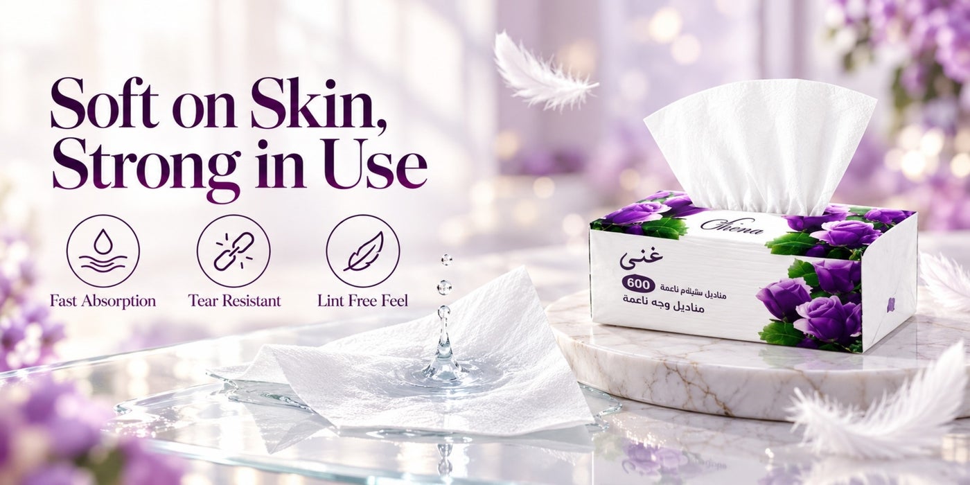 Ghena tissues fast absorption, tear resistant, lint free feel