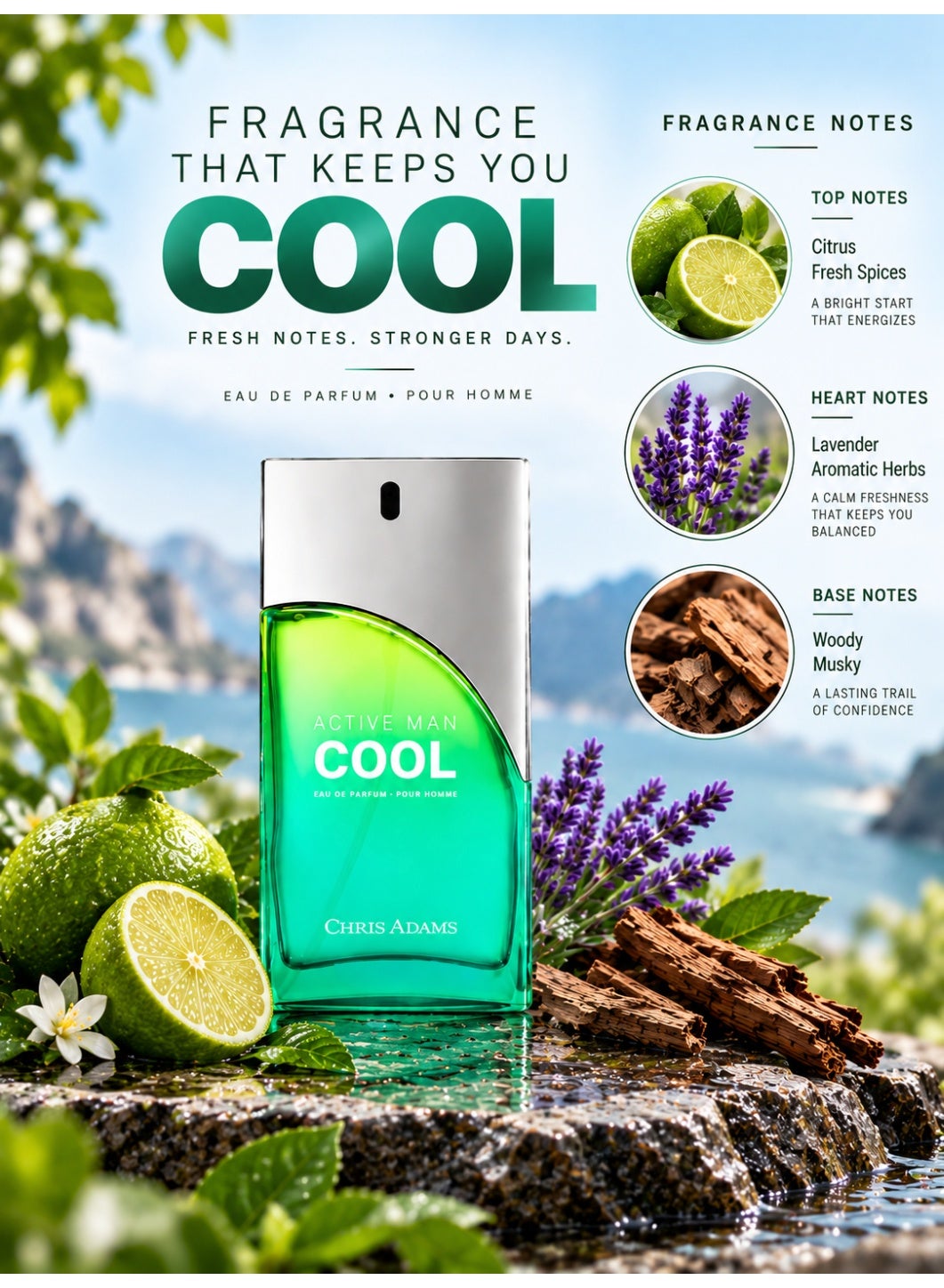 Chris Adams Active Man Cool perfume notes