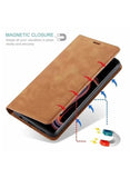 We Happy Leather Phone Cover for Samsung Galaxy Magnetic Wallet Flip Book with Card Slots