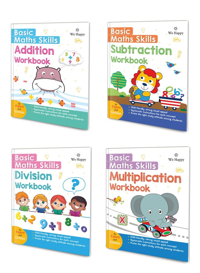 We Happy Basic Math Addition Workbook for Kids | Fun Learning Activity Book for Early Education, Problem-Solving, and Logical Thinking Development