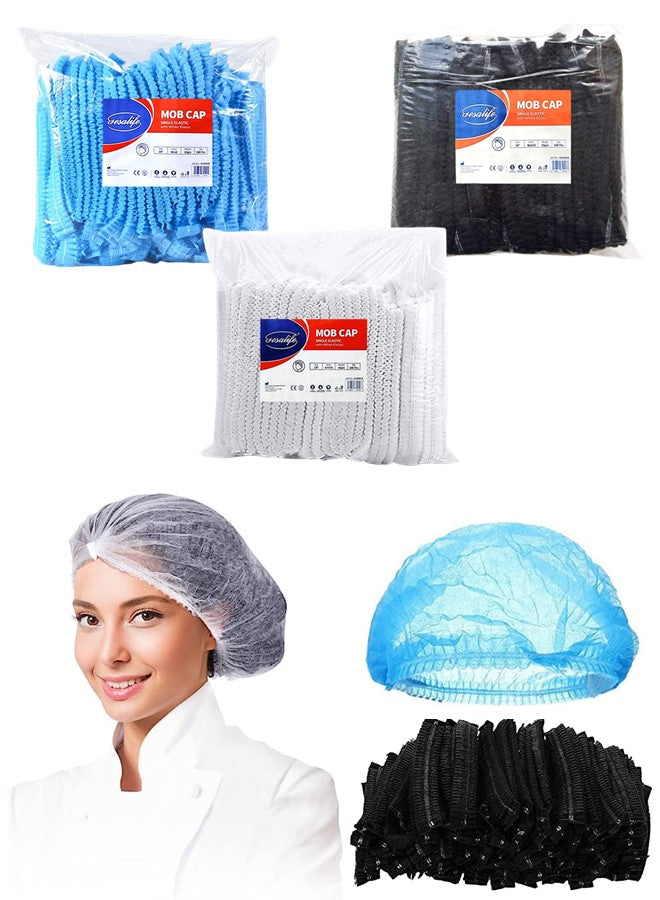 Gesalife Disposable Shower Caps Non Woven Mob Cap Hair Net, 19 Inch, Pack of 100 Pcs