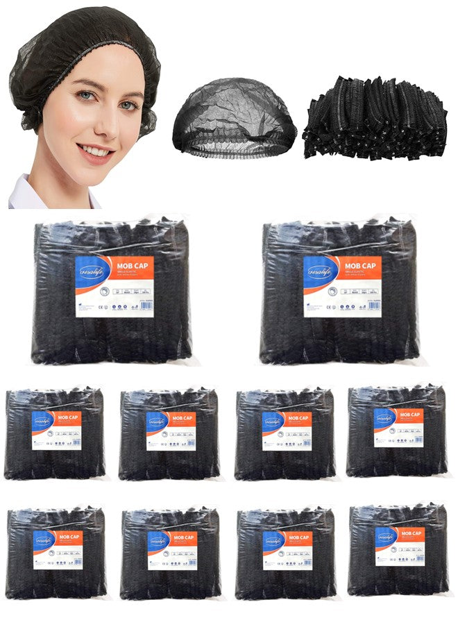 Gesalife Disposable Shower Caps Non Woven Mob Cap Hair Net, 19 Inch, Pack of 100 Pcs