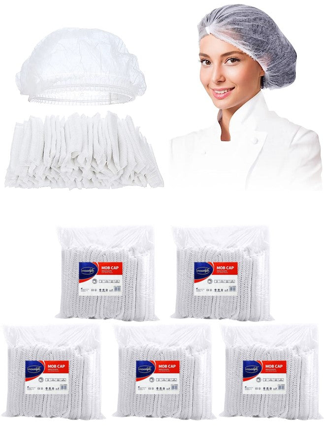 Gesalife Disposable Shower Caps Non Woven Mob Cap Hair Net, 19 Inch, Pack of 100 Pcs