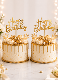 Happy Birthday Cake Topper | Premium Mirrored Acrylic Cake Decoration | Elegant Reusable Party Decor