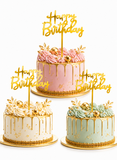 Happy Birthday Cake Topper | Premium Mirrored Acrylic Cake Decoration | Elegant Reusable Party Decor